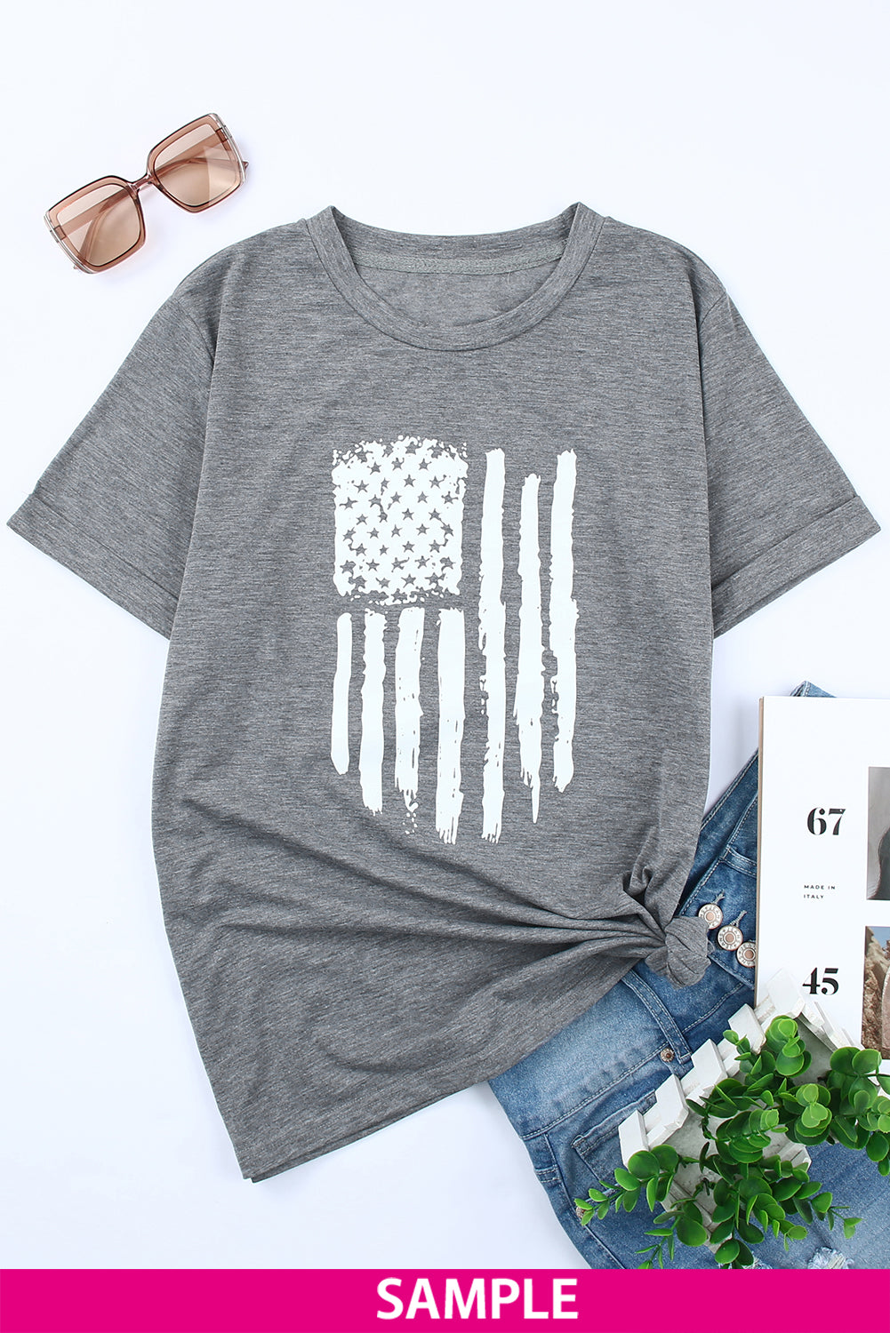 Blank Apparel - T-shirt ras du cou kaki uni personnalisé