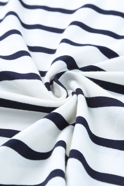 Top henley con botones a rayas y manga larga