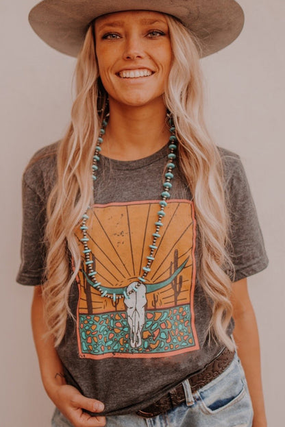 T-shirt graphique à paillettes et cœur