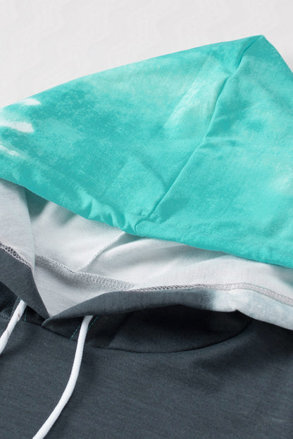 Sudadera con capucha de talla grande con bloques de color degradado azul