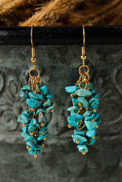 Turquoise Cluster Drop Earrings