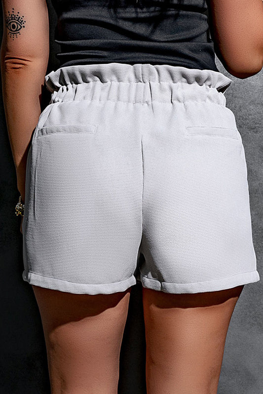 Linen Mix Paper Bag Shorts