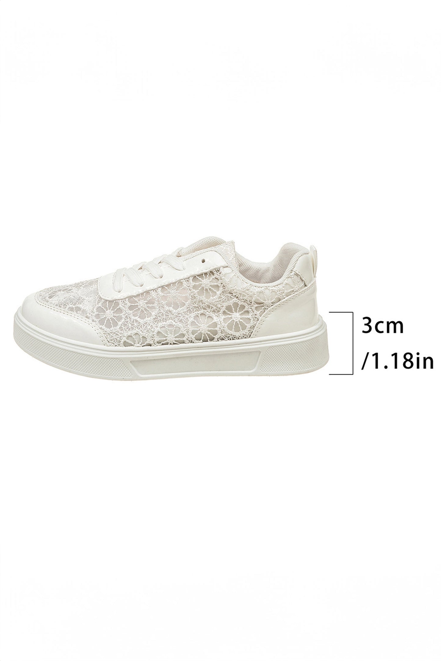 White Sheer Floral Lace Slip-On Casual Sneakers