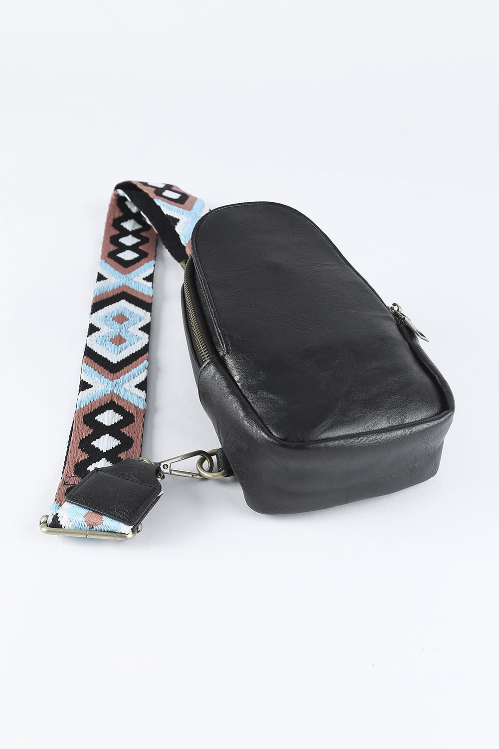 Bolso bandolera de piel sintética con cremallera