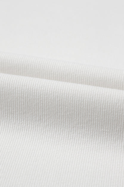 Haut à manches florales contrastées blanches Ricrac