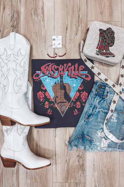 MAMA Camiseta de manga corta con estampado gráfico Hot Mess