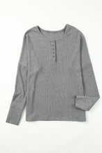 Waffle Knit Henley Top