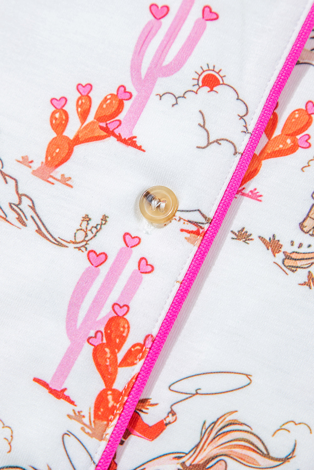 Ensemble de pyjama blanc à imprimé cowgirl country