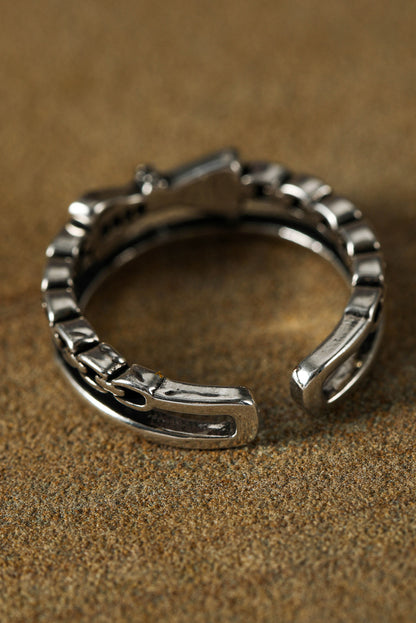 Silvery Bowknot Vintage Alloy Double Tier Ring