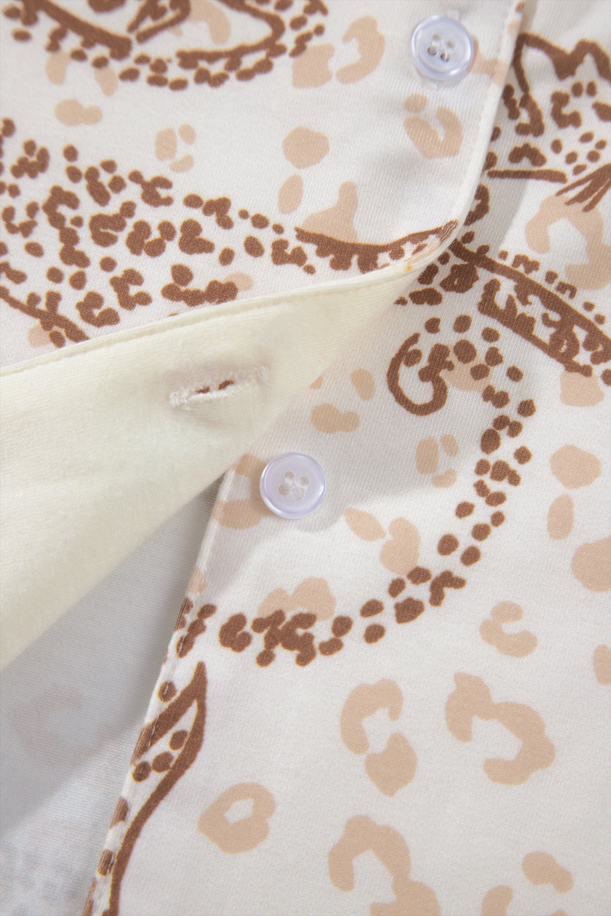 Yellow Leopard Print Colorblock Pocket Placket Long Sleeve Lounge Set
