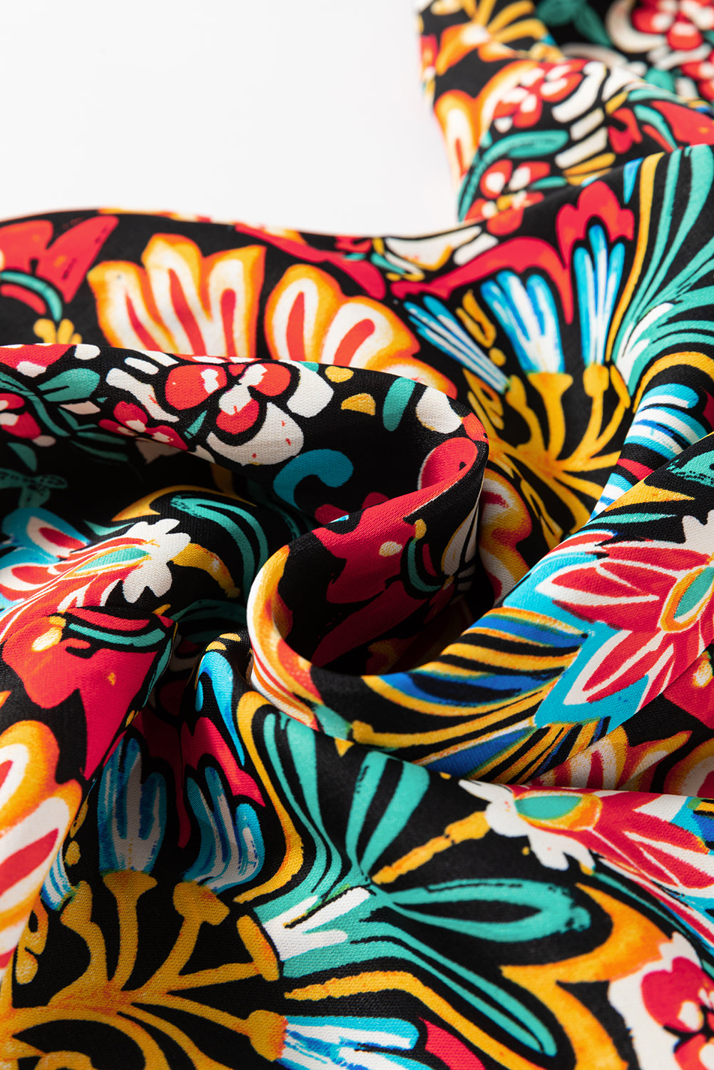 Robe longue noire à imprimé floral bohème, bretelles fines, sans manches, taille haute