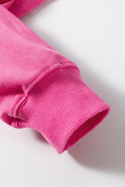 Sweat-shirt graphique brodé à motif floral rose rouge MAMA