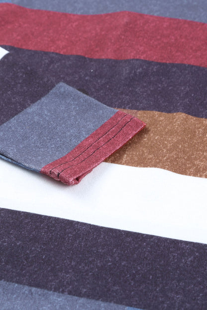 Haut à manches longues à rayures et dos croisé 