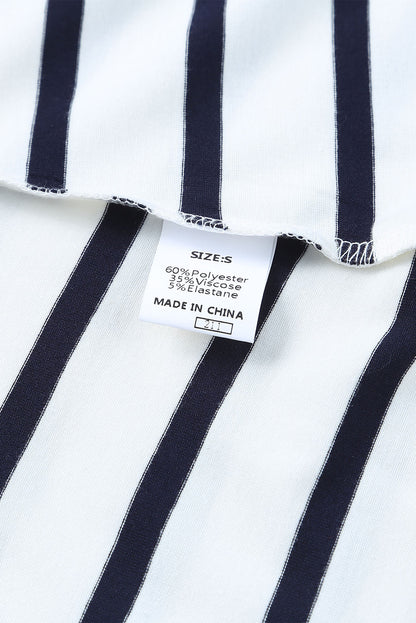 Top henley con botones a rayas y manga larga