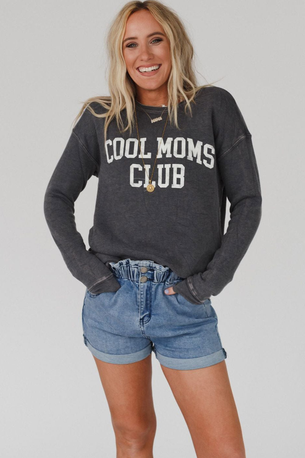 Sweat-shirt à épaules tombantes COOL MOMS CLUB