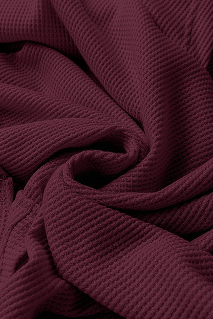 Sweat à capuche oversize en tricot gaufré Red Dahlia doublé polaire