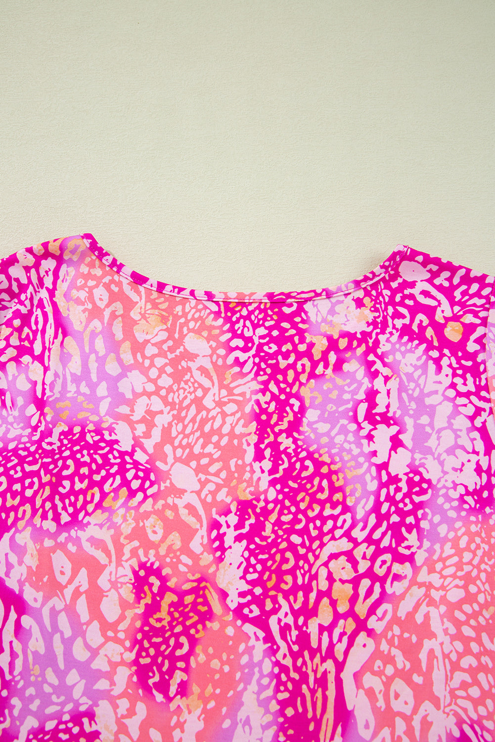 Tunique classique à ourlet mouchoir et imprimé léopard Rose