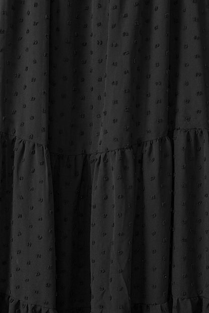 Yellow Yellow Off Shoulder Ruffle Swiss Dot Maxi Dress