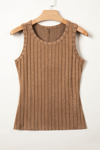 Bonbon Slim Ribbed Mineral Wash Tank Top