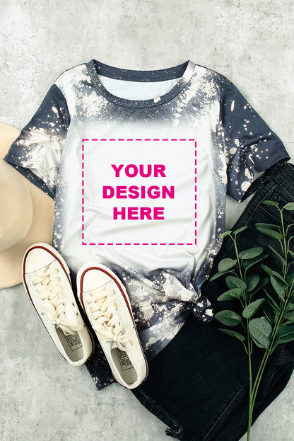 Haut à manches courtes multicolore à imprimé léopard et lettres LIGHT