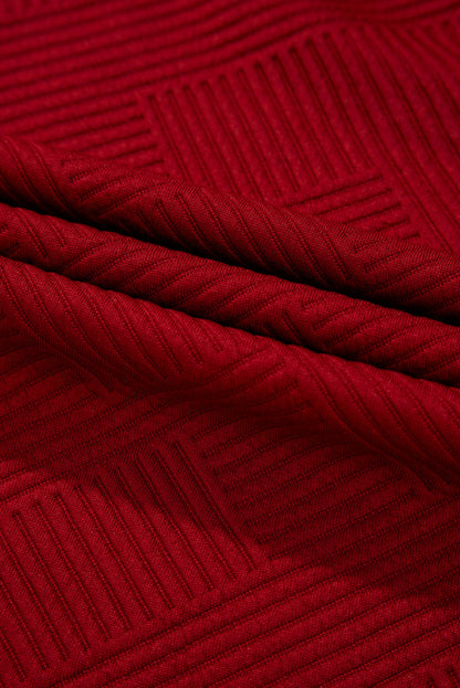 Red Dahlia Textured Loose Fit T Shirt and Drawstring Pants Set