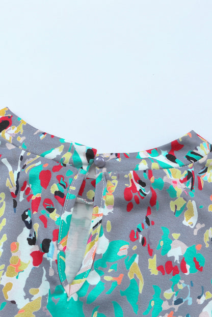 Top babydoll con mangas con volantes y estampado floral