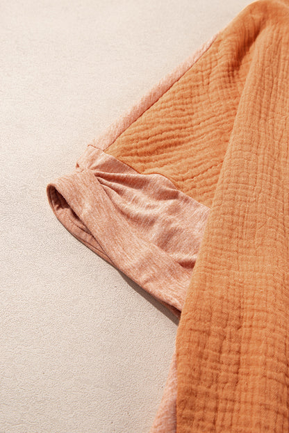 Haut dolman texturé à patch cœur et clous dorés du désert