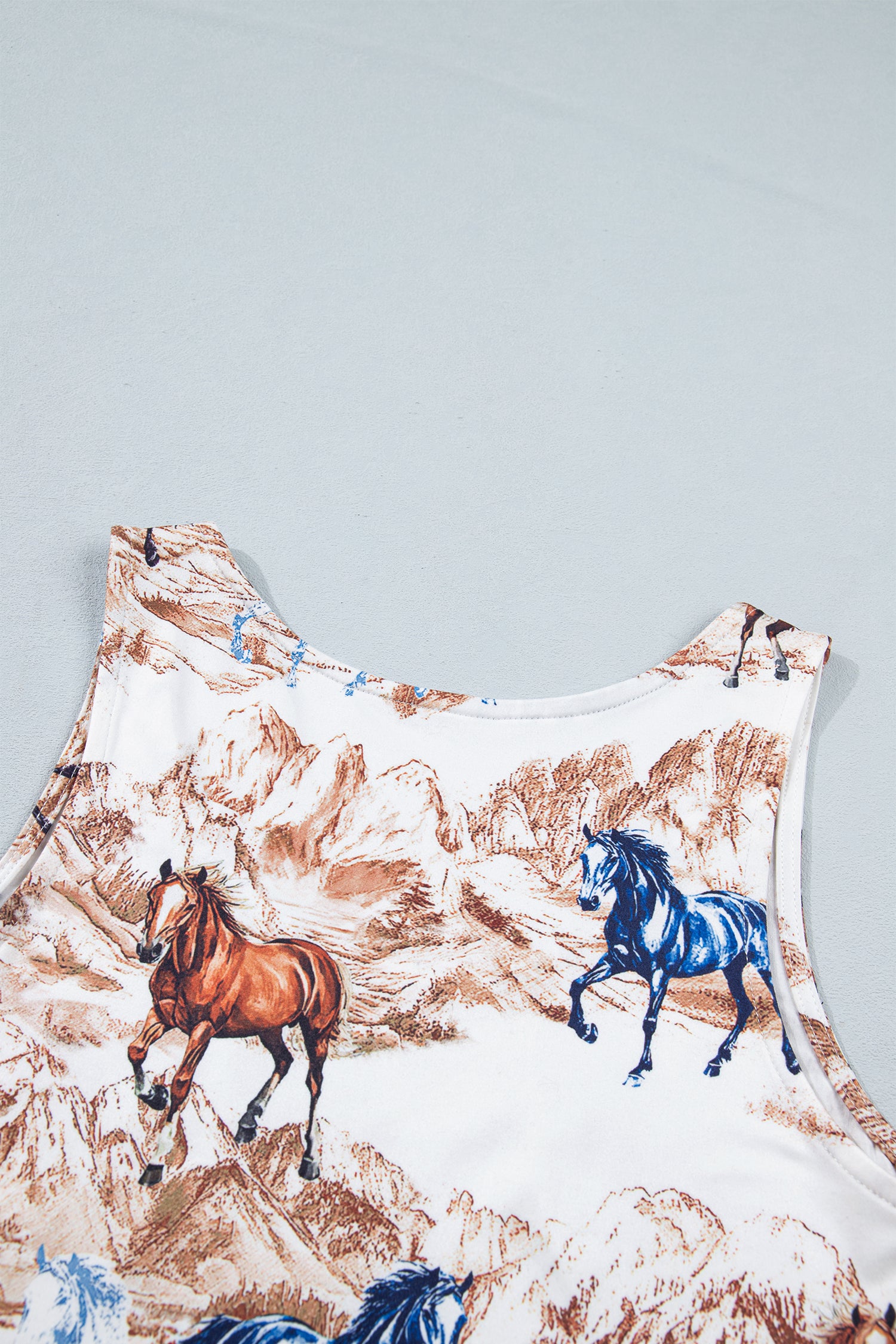 Brown Horse Hat Western Slim Tank Top