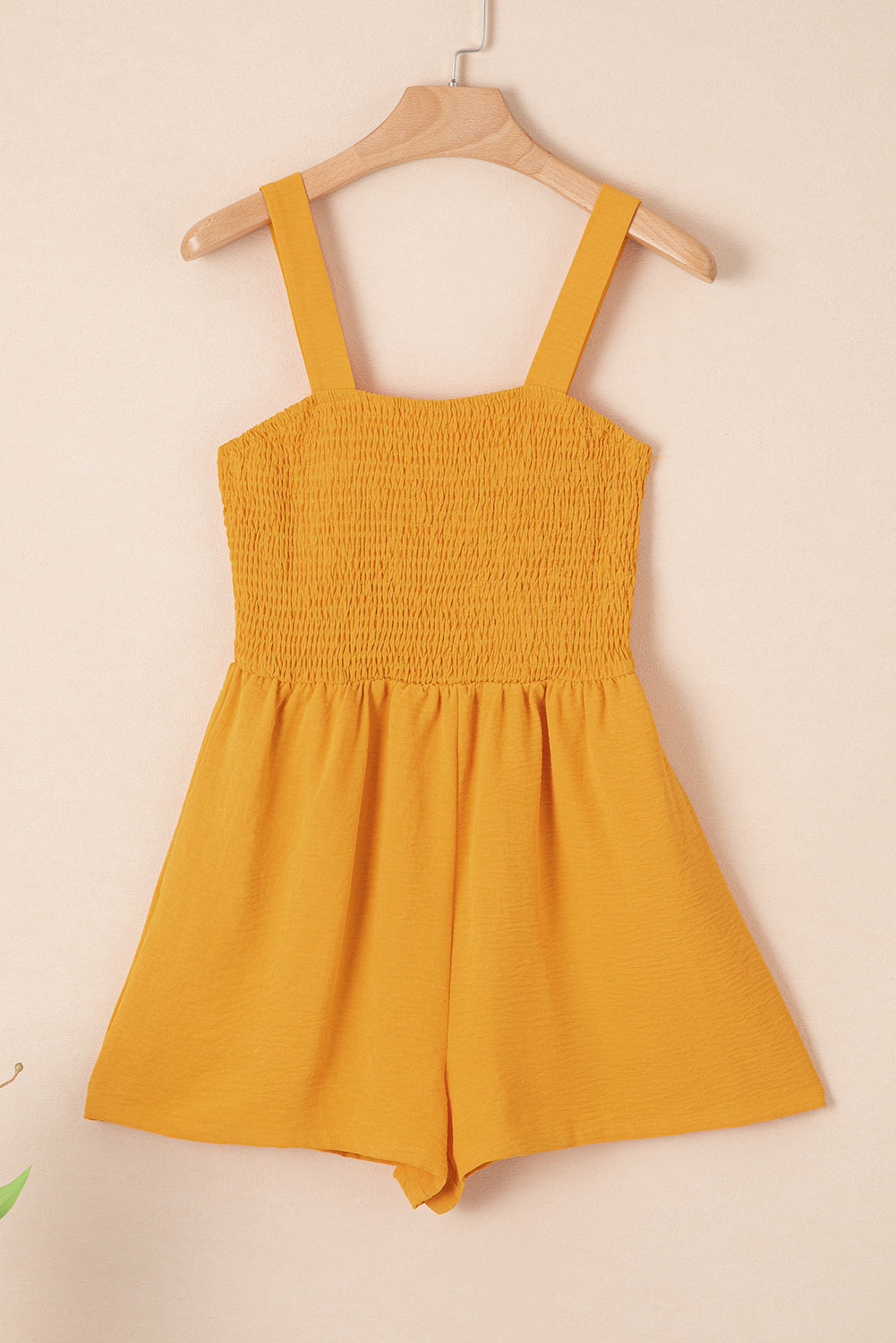 Ginger Casual Pocketed Smocked Sleeveless Romper