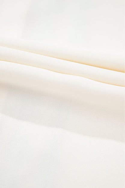 Beige Floral Embroidered Stand Neck Buttoned Shirt