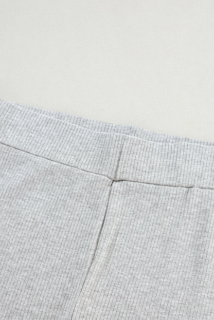 Ensemble tunique ample gris clair uni et short slim