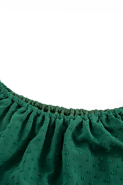 Yellow Yellow Off Shoulder Ruffle Swiss Dot Maxi Dress