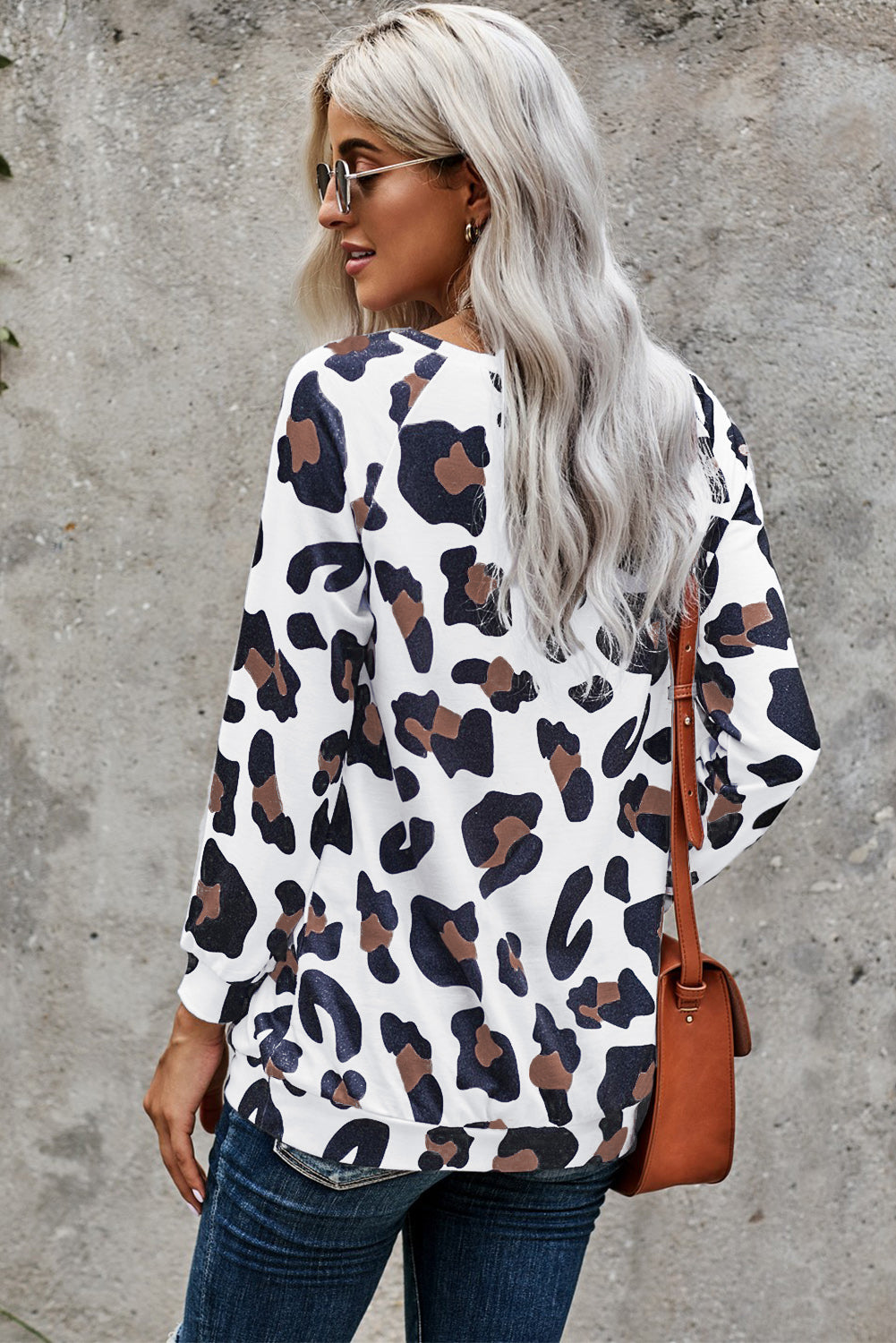 Top de manga larga de leopardo