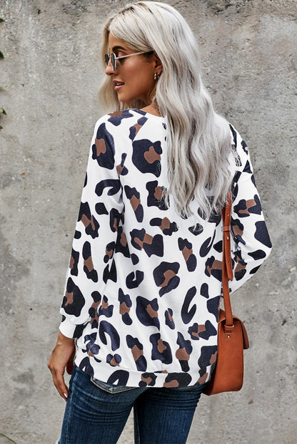 Top de manga larga de leopardo