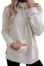 Cowl Neck Textured Sweatshirt