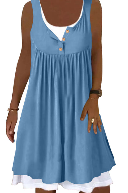 Mini-robe sans manches en deux pièces à volants 