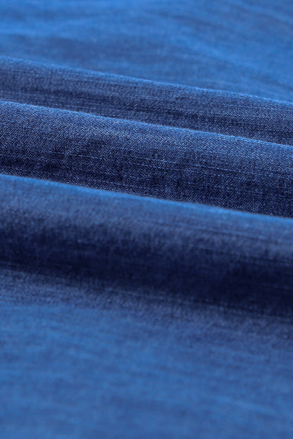 Chemise en jean à manches courtes et col rabattu 