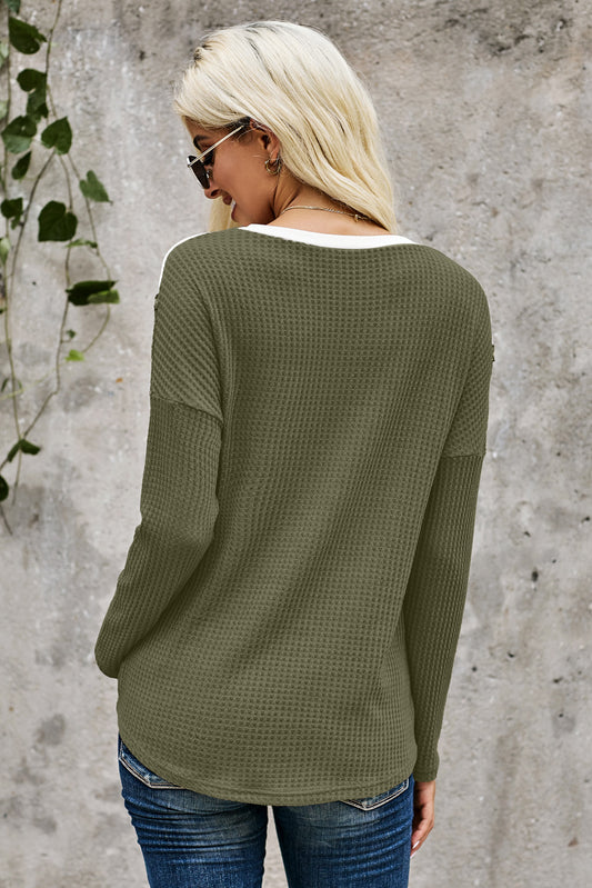 Empalme Colorblock Cuello en V Sudaderas con capucha