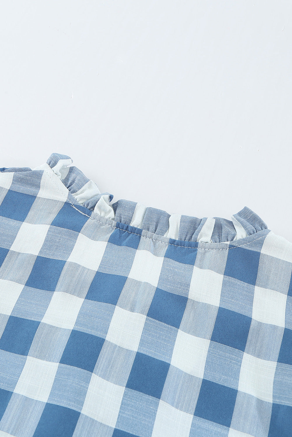 Plaid Print Ruffled Buttoned Shirt