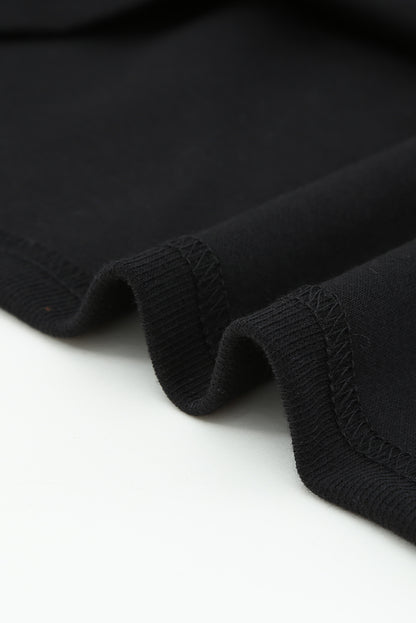 Ensemble deux pièces haut à manches tombantes et short en tricot côtelé gris