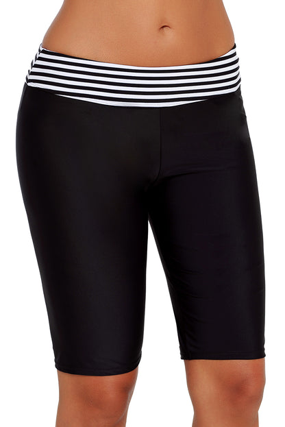 Parte inferior de natación corta de pierna de niño con cintura a rayas