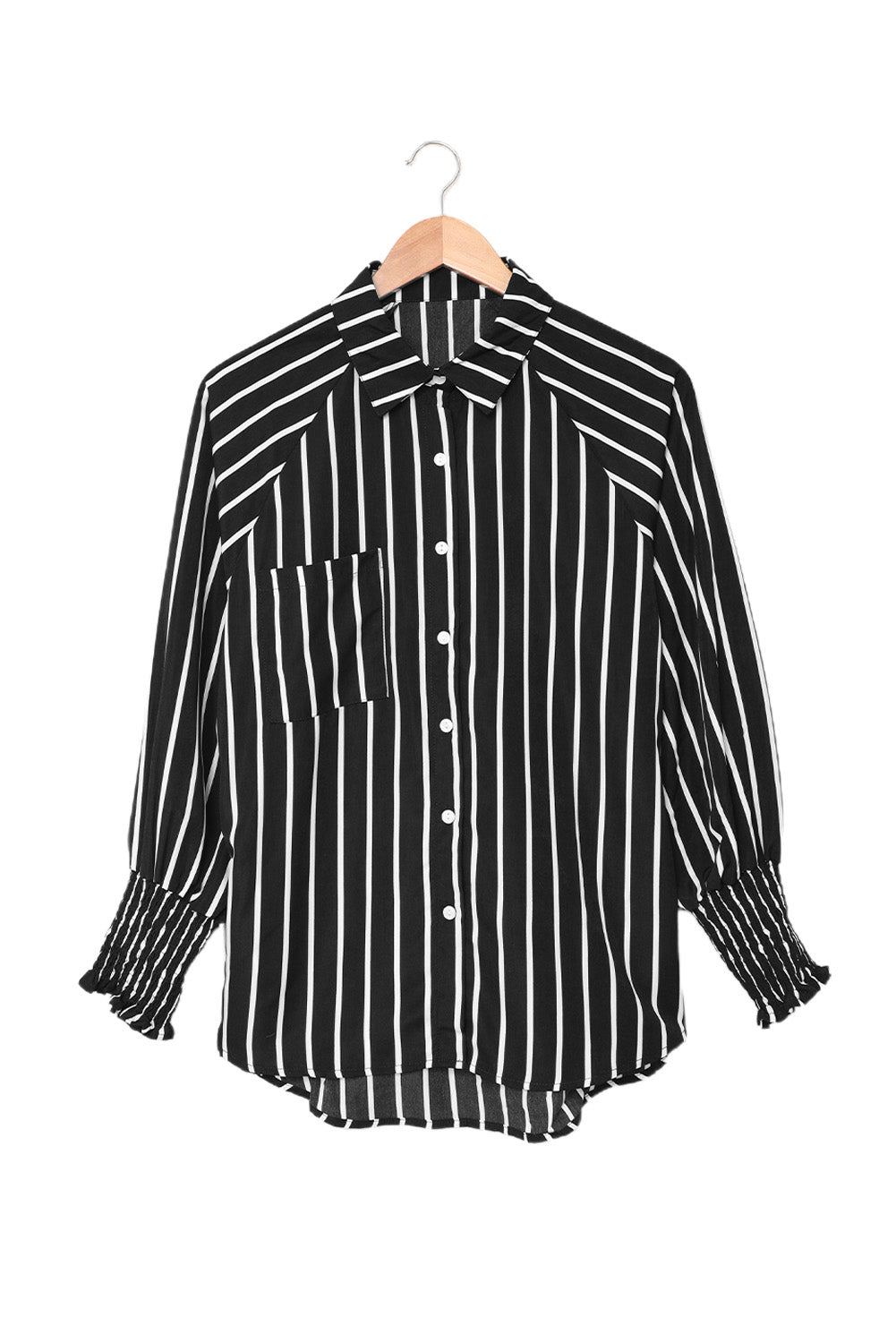 Chemise boutonnée rayée à poches et fentes 