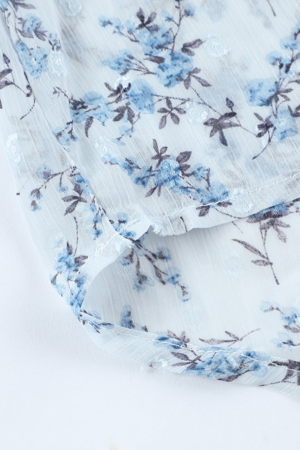 Floral Print Drawstring Long Bell Sleeve Blouse