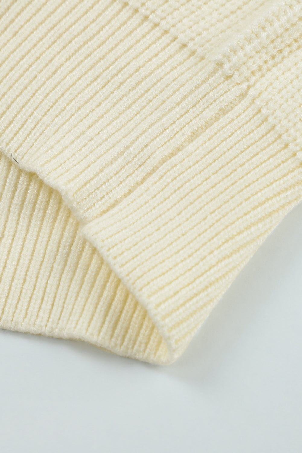 Beige Plain Off Shoulder Knit Pullover Sweater