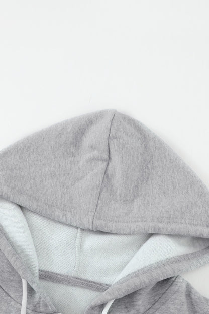 Sweat à capuche à manches longues et demi-fermeture éclair avec poche 