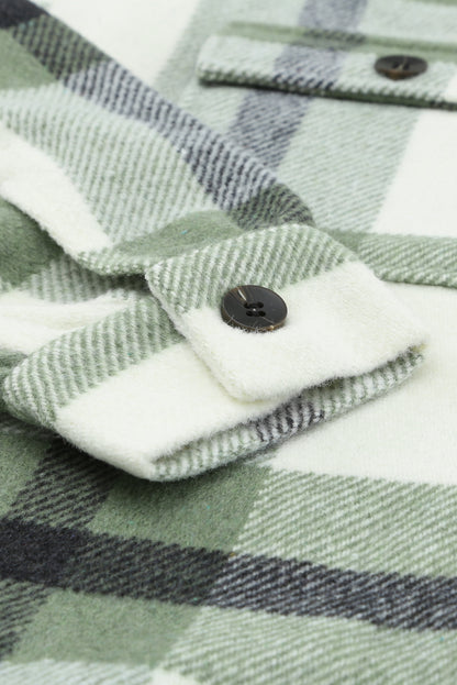 Veste à carreaux avec poche pour femme