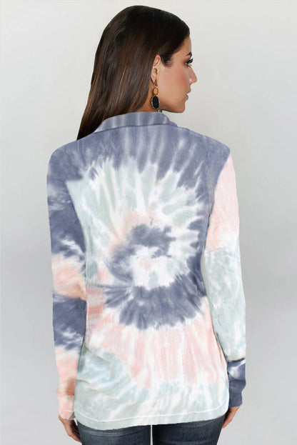 Pull zippé à imprimé tie-dye 