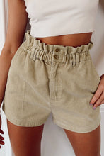 Corduroy Paperbag Waist High Waist Shorts