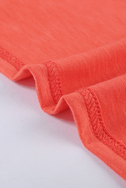 Distressed Crew Neck Leaves Pattern T-shirt