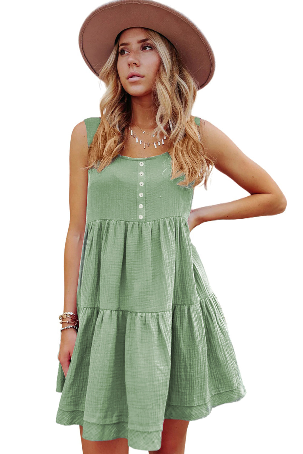 Tiered Ruffled Mini Dress